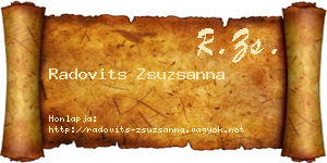 Radovits Zsuzsanna névjegykártya